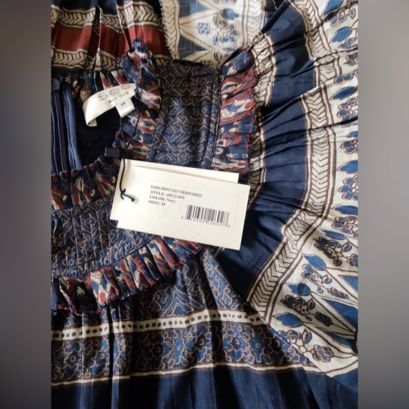 NWT Sea New York Tasha Print Short Sleeve Mini Tiered Dress Size M - Picture 8 of 8